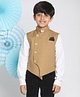 Vastramay Solid Sleeveless Jacket - Beige