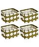 KolorFish Cotton Linen Storage Box Hedgehog Print Pack of 4 - Green  