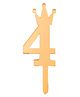 Shopping Time Acrylic Shiny Number 4 Cake Topper - Golden