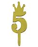 Shopping Time Acrylic Shiny 5 Number Golden Cake Topper