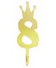 Shopping Time Acrylic Shiny Number 8 Cake Topper - Golden