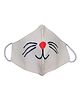 Shopping Time Kitty Face Printed Face Mask - White