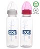 Zoe PP Feeding Bottle Pack Of 2 Pink And White - 250 ml