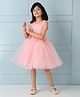 Mark & Mia Sleeveless Party Dress Floral Applique - Peach