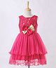 Mark & Mia Sleeveless Party Frock Embroidered with Bow - Pink