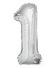 Funcart 1 Number Foil Balloon - Silver