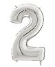 Funcart 2 Number Foil Balloon - Silver