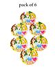 Funcart Three Princess Paper Plate Pack Of 6 - Multicolour