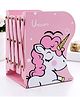 Funcart Unicorn Themed Retractable Foldable Metal Book Shelf - Pink