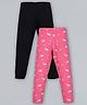 Plum Tree Pack Of 2 Full Length Unicorn Print Leggings - Pink & Black