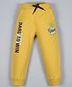 Plum Tree Full Length Text Print Joggers - Yellow
