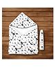 Baby Moo Hooded Wrapper Lighthouse Print - Black