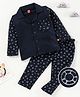 Wow Clothes Full Sleeves Night Suit Boat Print - Navy Blue