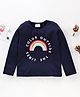 Lazy Bones Full Sleeves Top Rainbow Print - Dark Blue
