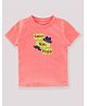 KAVEE Half Sleeves 100% Cotton Love You Papa Printed Tee - Peach