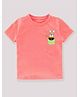 KAVEE Half Sleeves 100% Cotton Bunny Printed Tee - Peach