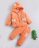 Kookie Kids Full Sleeves Sweat Jacket & Lounge Pant - Orange