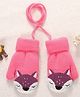 Flaunt Chic Fox Design Mittens - Pink