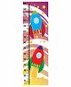 WENS Rocket Print Height Measurement Wall Sticker - Multicolor
