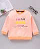 ToffyHouse Full Sleeves Sweatshirt Text Print - Neon Orange