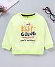 ToffyHouse Full Sleeves Sweatshirts Text Print - Neon Yellow Green
