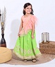 Babyhug Sleeveless Sequined Choli and Ghagra Set with Ruffled Dupatta - Pink