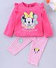 Babyhug Full Sleeves Top & Pant Minnie Mouse Print - Pink