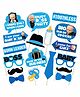 Zyozi Boss Baby Themed Birthday Photo Booth Props Blue - 18 pieces