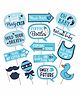Zyozi Baby Shower Photo Booth Props Blue - 15 pieces