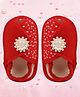 Coco Candy Floral Print Booties - Red