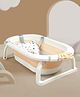 Babyhug Foldable Bathtub with Printed Cushion -  White Orange