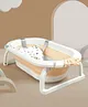 Babyhug Foldable Bathtub with Printed Cushion -  White Orange