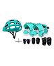 Jaspo Junior Pro Adjustable Roller Skates Combo - Cyan