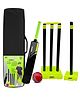 Jaspo CRIC Addict Plastic Cricket Bat Set with Soft Cricket Ball Size 5 - Black