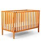 Babyhug Visby Wooden Cot with 3 Level Height Adjustment & Plug and Play Assembly - Brown
