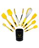 Amour Ultra Premium Silicone 9 Pieces Spatula Set - Yellow 