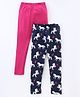 Pspeaches Pack Of 2 Full Length Unicorn Print Leggings  - Navy