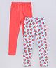 Pspeaches Pack Of 2 Watermelon Print Leggings Set  - Blue