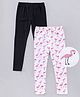 Pspeaches Pack Of 2 Flamingo Print Full Length Leggings  - White