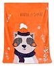 The Little Lookers Multipurpose Mink Blanket Wolf Print - Orange