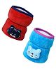 The Little Looker Plush Cotton Bottle Cover Blue Red Pack of 2 - Fits 125 ml Bottle Each