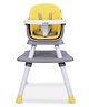 LuvLap Multifunction 6-in-1 Baby High Chair, Booster Chair, Study Desk, Game Table & Stool, Suitable for 6-36 Months, 5-Point Harness, Grey & Yellow