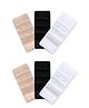 Inner Sense Pack Of 6 Two Hook & Eye Bra Extenders - Black White Beige