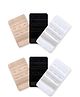 Inner Sense Pack Of 6 Two Hook & Eye Bra Extenders - Black White Beige