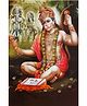 WENS Lord Hanuman Theme Self Adhesive Wall Poster - Multicolor