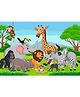 WENS Animal Theme Self Adhesive Wall Poster - Multicolor
