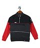 Monte Carlo Full Sleeves Color Block Sweatshirt - Black Red Blue
