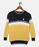 Monte Carlo Full Sleeves Color Block Sweater - Navy Yellow