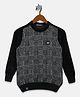 Monte Carlo Full Sleeves Checked Sweater - Black