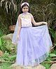 Fairies Forever Sleeveless Floral Design Choli With Lehenga & Dupatta - Peach & Purple